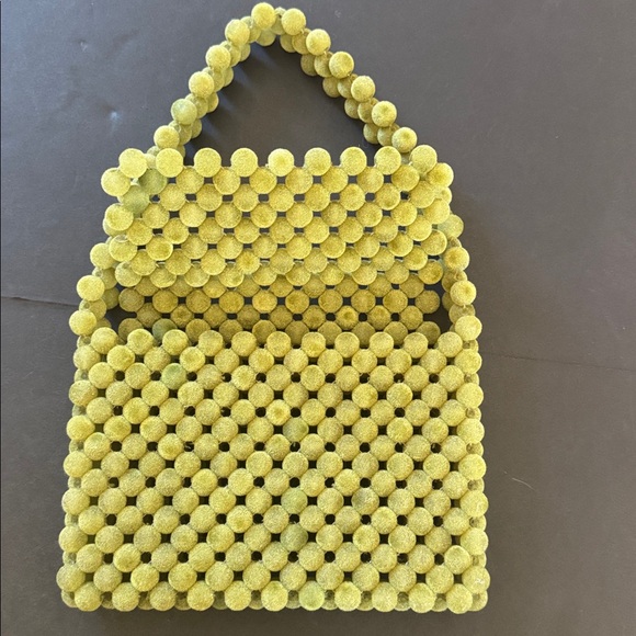 Vintage Green Velvet Coated Bead Handbag - Picture 7 of 15